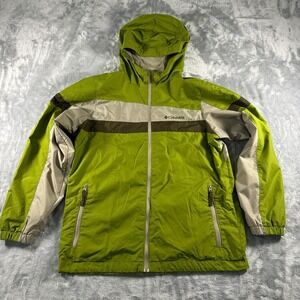 Green and khaki Columbia Sportswear youth windbreaker jacket